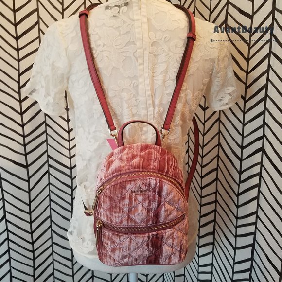 Kate Spade Natalia Velvet Pomengranate Backpack main image 6